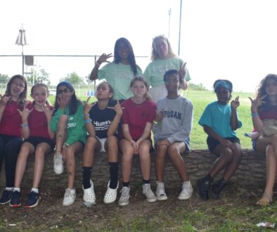 Group image of multi-cultural girls during summer camp.